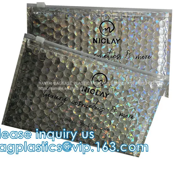 Biodegradable Compost Slider Zip Lock Bubble Bag Eco Ziplockk Padded Bags Mailer Zip Zipper Bubble Bag Padded Bubble Bag photo-5