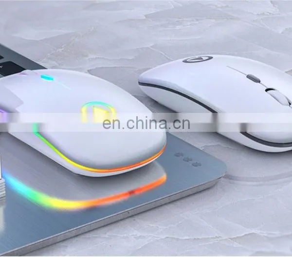 Drop Shipping Ultra-Thin Mini A2 Wireless Mouse Silent Mute Rechargeable LED Colorful Lights Computer Mouse photo-5