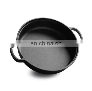 Camp Outdoor Indoor Double Use Black Dutch Pot Cast Iron Enamel Dutch Oven photo-5