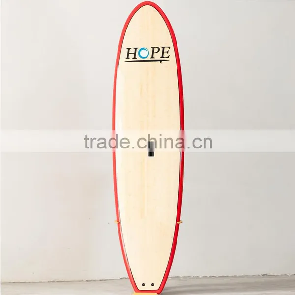 With Handle and Vent Plug Deck Bamboo Sup Board