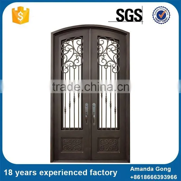 Best Selling And Wrought Iron Works Wood Entry Doors photo-2