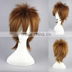 High Quality 35cm Short Straight Katekyo Hitman Reborn Wig Sawada Tsunayoshi Brown Wig Synthetic Anime Wig Cosplay Hair Wigs photo-2