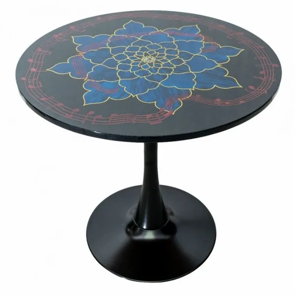 Star Lotus Nocturne Marquetry Round Table photo-2