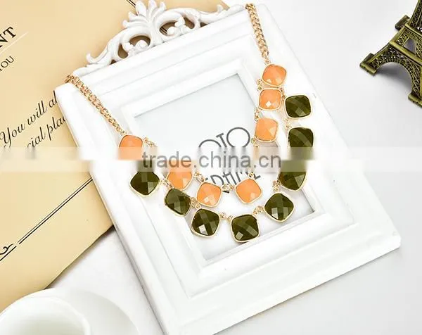 Jewelry Factory Wholesale Women Choker Resin Necklace Type Layered Necklace photo-3