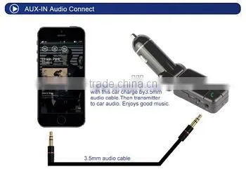 BC06 On-board Mp3 Bluetooth Hands-free Phone Car Charger USB FM Transmitters Double USB Interface2015 photo-2