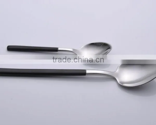 Black Stainless Steel Cutlery Set Colored Flatware Set of Restaurant or Hotel photo-5