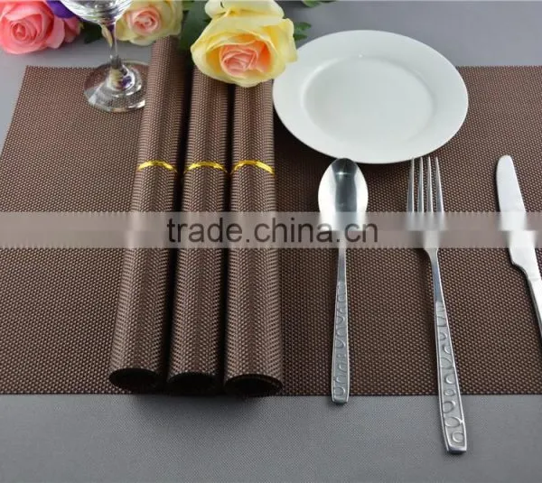 Hotel Table Decoration PVC Mat Solid Color Brown Dining Placemat 45*30cm photo-4