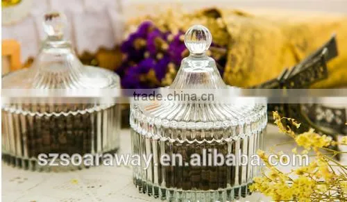 Creative Tea Coffee Sugar Candy Jar Storage Glass Bowl With Lid photo-2