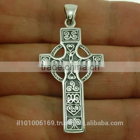 Celtic Knot Silver Cross Pendant, Pn105 photo-3
