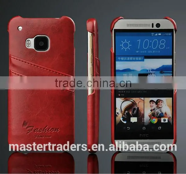 Original Fashion Wax Grain PU Leather Back Cover Case With Card Slot For HTC One M9 MT-3556 photo-2