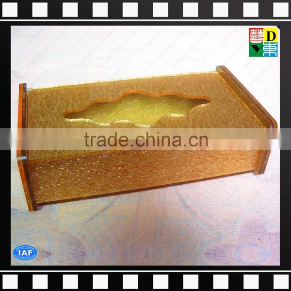 Noble Gold Custom Design Acrylic Napkin Holder Dispenser/tissue Box for Hotel