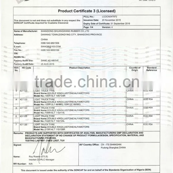 215/70R15LT Light Truck Tyre Double King Tyre Factory photo-3