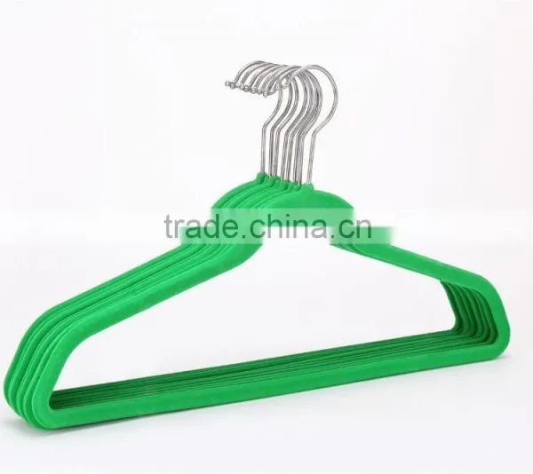 Flocked Clothes Hanger With Shoulder Pads HM-010 Quality Choice photo-4