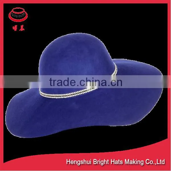 Women's Gray Wide Brimmed Wool Felt Hat photo-5
