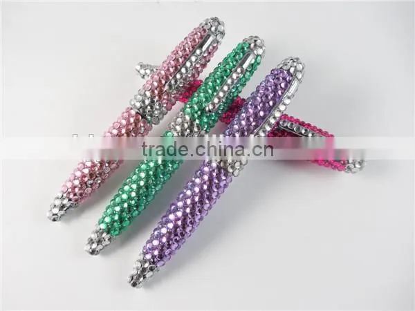 Wholesale Newest Corlorful Mini Crystal Bling Metal Ball Pen Made In China photo-6