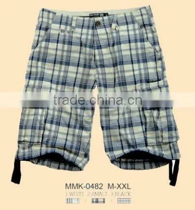 Plaid Camouflage Cargo Shorts for Men