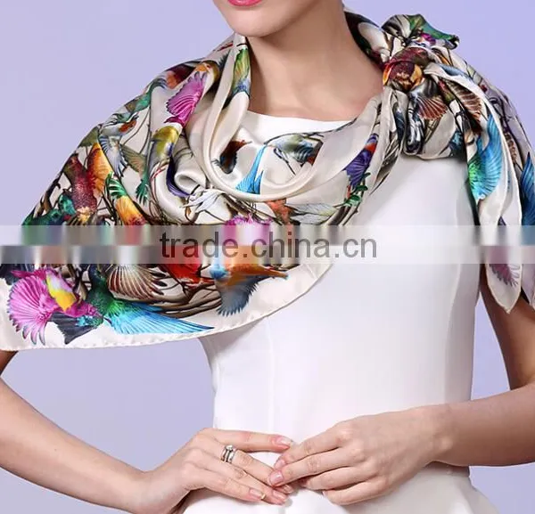 Coloeful Design for 100% Silk Square Scarf,16 Mm, Crepe photo-3