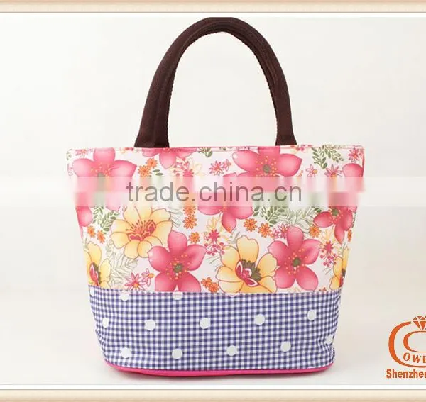 Fashion Ladies Blank Standard Size Cotton Tote Bag Floral Tote Bag Lovely Lady Bags Quality Choice