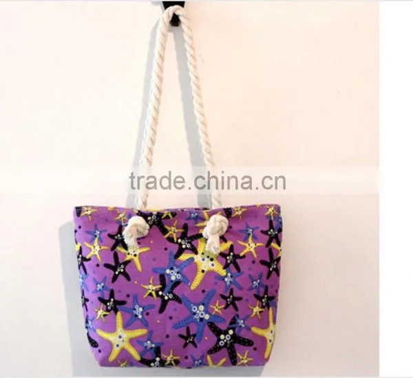 Fashion Design Stripe Beach Bag With Zipper photo-3