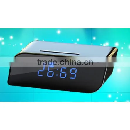 Night Vision 720P HD WIFI CLOCK Wifi Clock Mobile Phone Alarm Clock P2P Wifi Pinhole Hidden Alarm Clock Camera photo-2