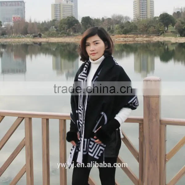 New Design Factory Direct Hot Selling Embroidered Fur Shawl Flamenco