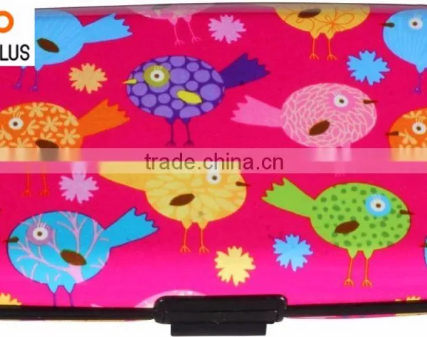 Luckiplus Inventory Black With Yellow Floral Aluminum Wallets Identity Theft Blocker photo-2