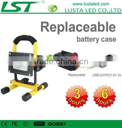 Portable Flood Light IP65 Epistar Battery Power Rechargeable LED Floodlight 10W Replaceable Outdoor Rechargeable Flood Lights photo-2