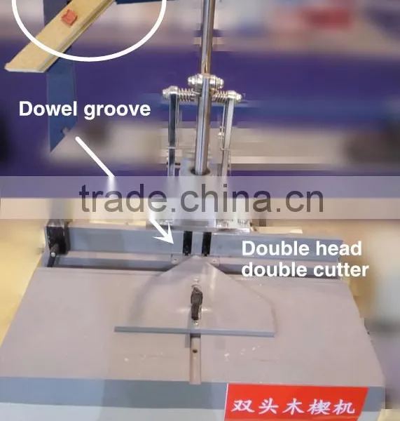 Double cutter wood wedge cutting machine for wood digout notch