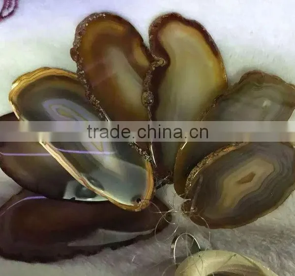 Natural Agate Slices Windbell for Decor Gemstones Wind Chimes photo-2