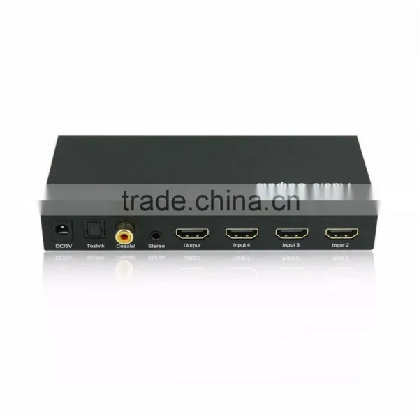 4x1 Hdmi Switch With Audio Output Support 3D HDMI Switch With Audio(Toslink+Coaxial+3.5mm Stereo) HDMI Matrix Switch 4x1 photo-2