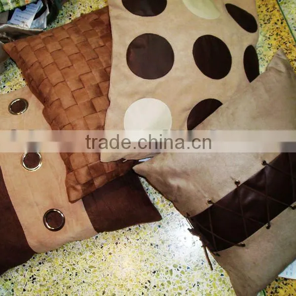 Suede Cushion Cover With Eyelet