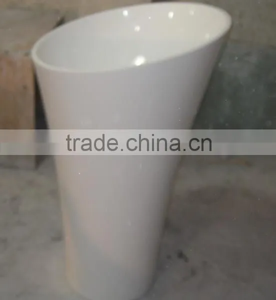 Solid Surface Table Top Man-made Stone Pedestal Basin, Artificial Stone Freestanding Wash Basin photo-6