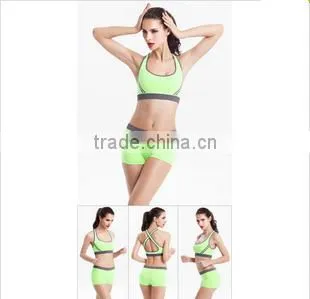 Quick-dry Sports Bra Set Shakeproof Ladies Running Fitness Vest Wireless Running Bra Yoga Sport Bra Sexy Womens Tracksuits Set photo-5