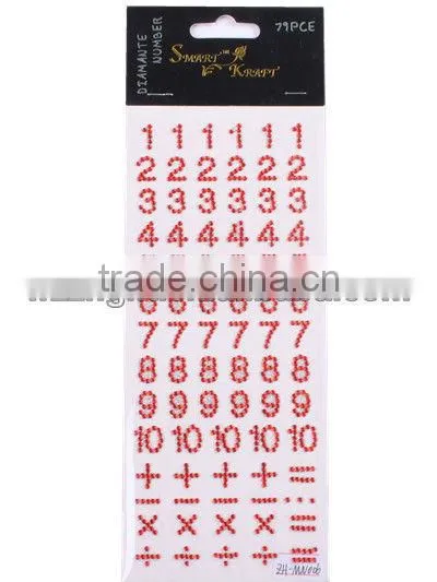 Diamante Number Body Jewelry Sticker