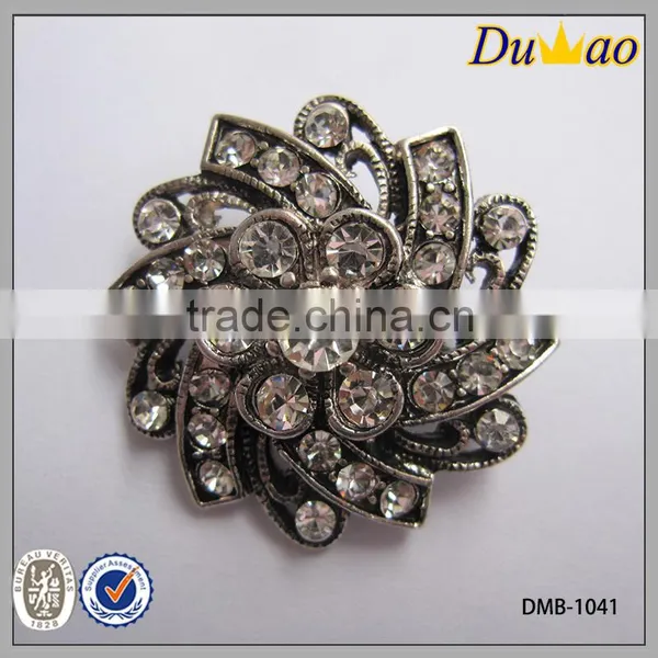 Flower Rhinestone Casting Delicate Button photo-2