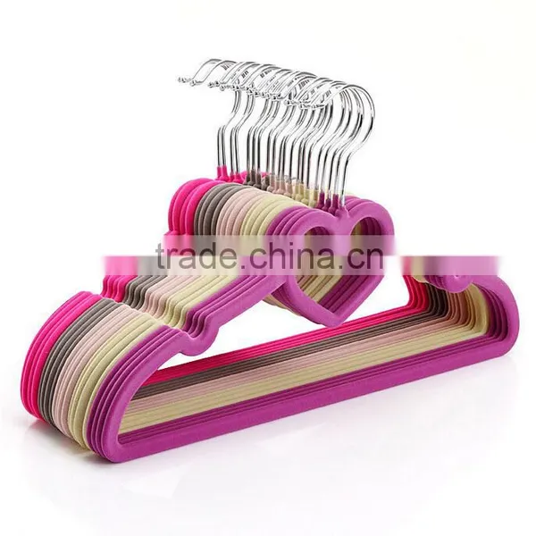 Non Slip Flocked Velvet Heart Coat Clothes Garment Hangers photo-3
