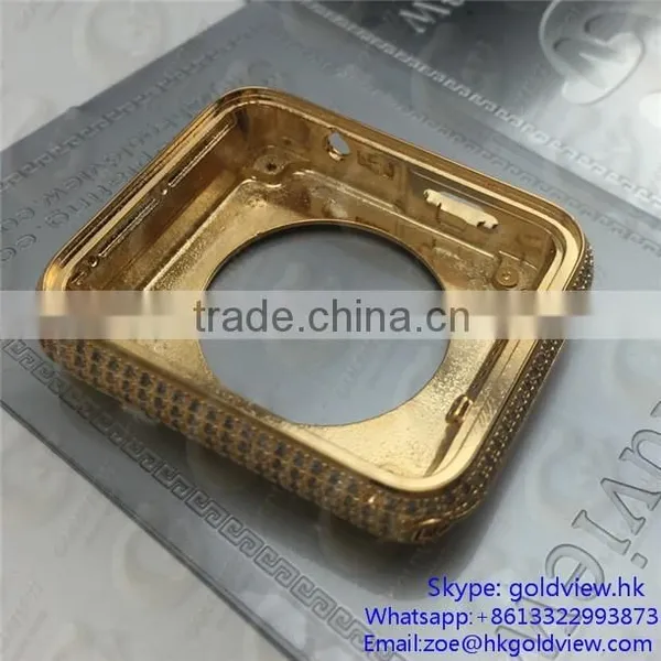 for Apple Watch Housing 18k Rose Gold Plated Mirror Finished Housing With Diamond photo-3