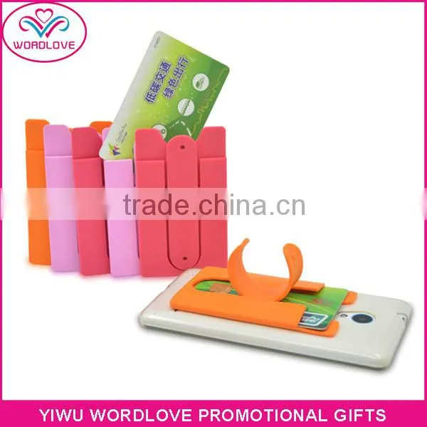 Hot Sell Custom Printing Silicone Smart Wallet With Strong 3M Adhesive Sticker Phone Stand for Promotion photo-5