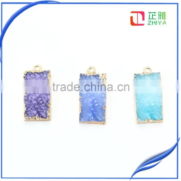 Hot Sale DIY Necklace Accesssory Wholesale Druzy Geodes Pendant for Women photo-3