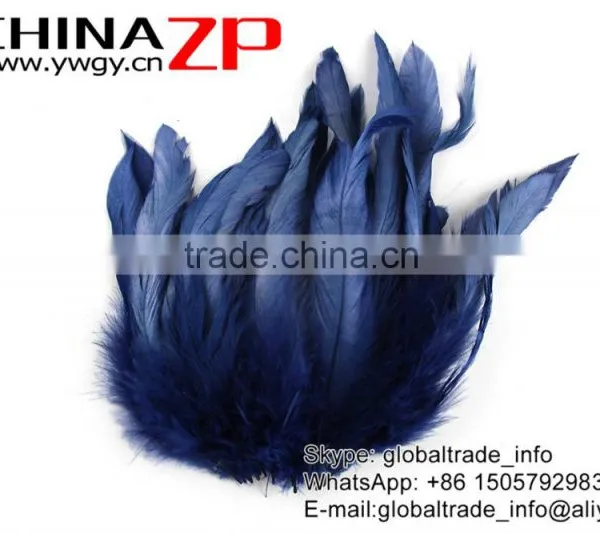NO.1 Supplier ZPDECOR Bulk Sale Good Cheap Navy Dyed Chicken Rooster Schlappen Feathers photo-2