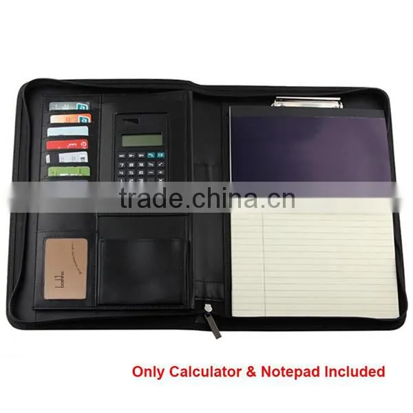 Boshiho PU A4 Leather Portfolio With Custom Zipper Case photo-3