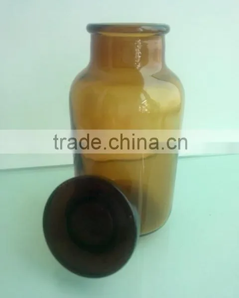 500ml Antique Apothecary Jar Amber With Seal Lid , Glass Jar With Lid photo-6