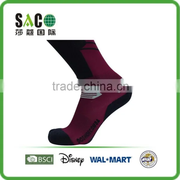 Garnet and Black Simple Jacquard Nylon Sports Socks photo-2