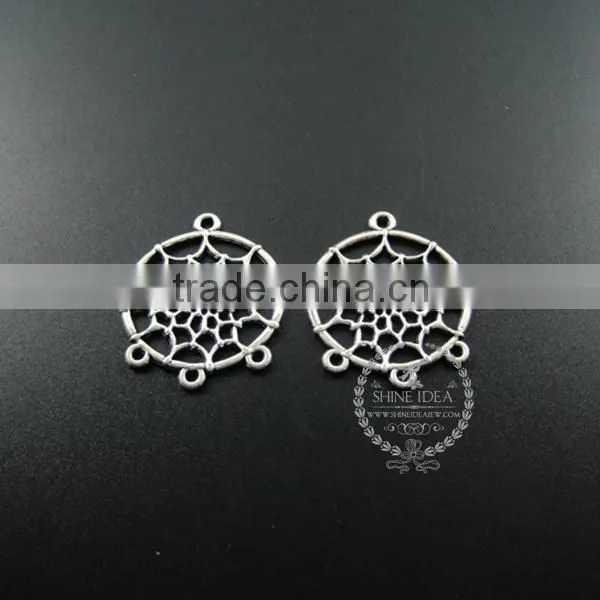 28*33mm Antiqued Silver Indian Dream Catcher Net Spider Meb DIY Pendant Charm Supplies Findings 1820277 photo-2