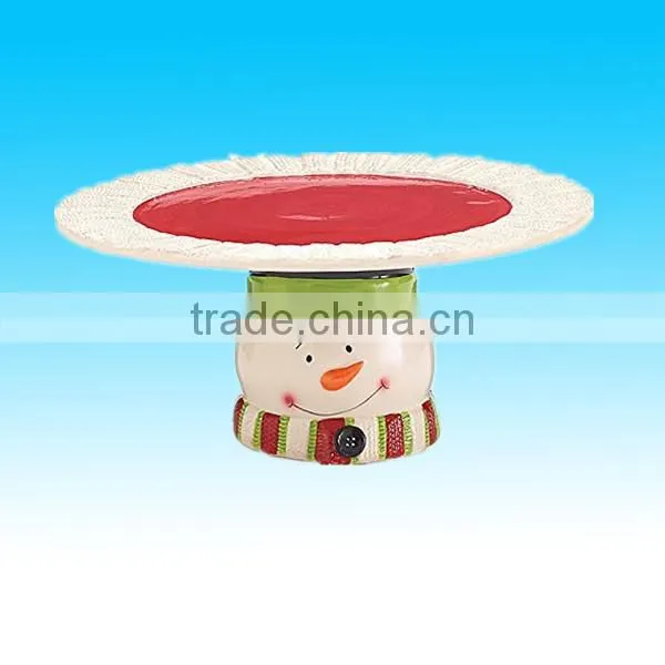 Christmas Snowman Cake Stand for Festive Holiday Dining