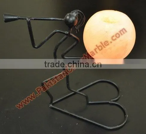 MODERN DESIGN WROUGHT IRON SALT CANDLE HOLDER & TEALIGHTS photo-2