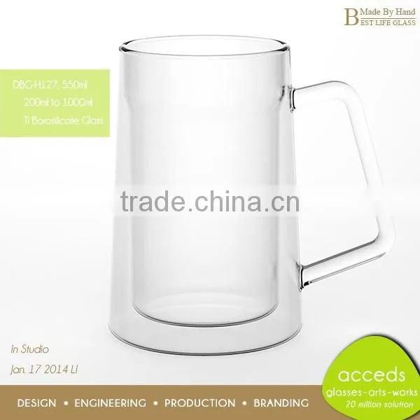 Hand Made Stylish Clear Pyrex Glass Jug / Drinking Jug photo-3