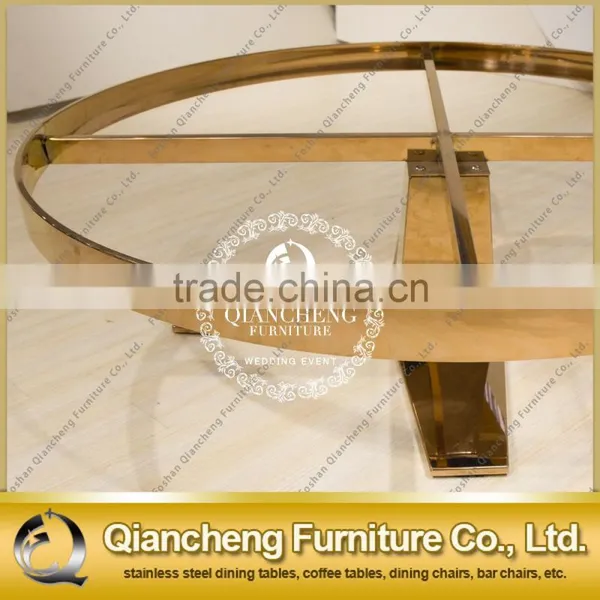 Round Gold Coffee Table Stainless Steel Luxury Living Room Furniture photo-5