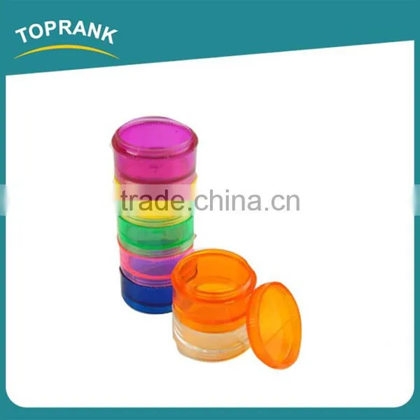 Toprank 7pcs Round Plastic Slim Diet Pill Box Travel Pocket Size Daily Japanese Pill Box Organizer For Medicine Storage photo-2
