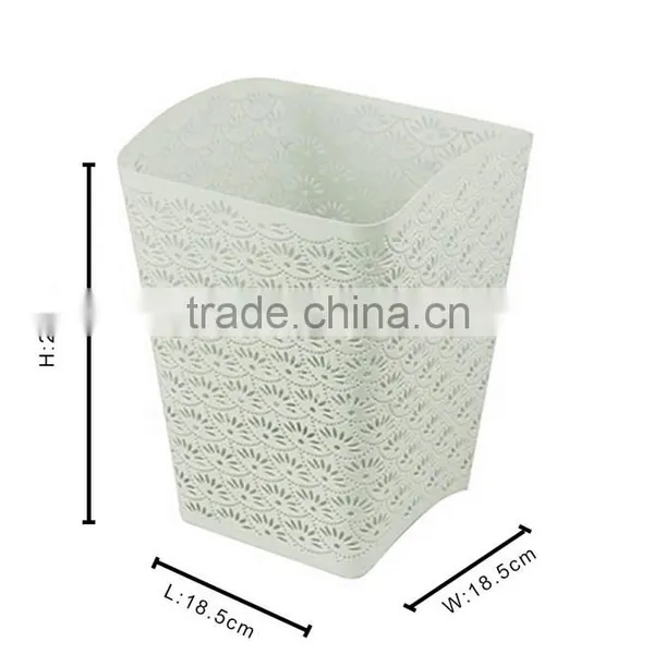White Arc-shape Metal Punched Spray Open Top Trash Can photo-6